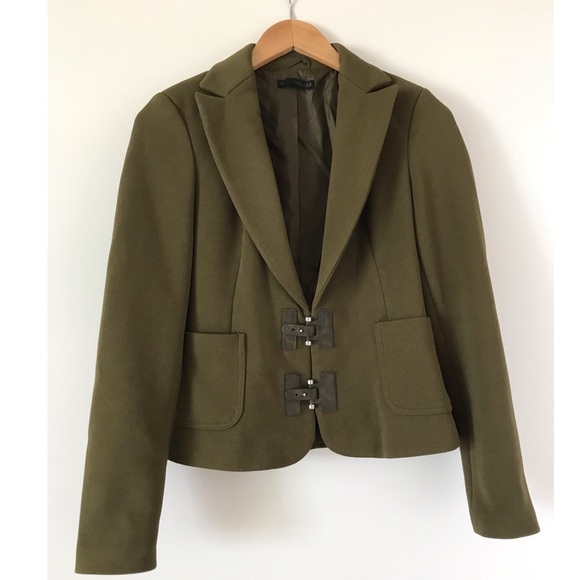 Fitted Army Green Blazer - Picture 1 of 3